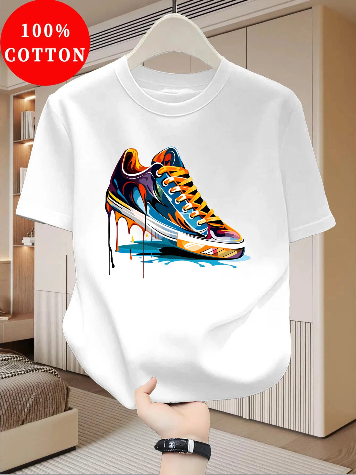 Men's Cotton Graffiti Print Relaxed Fit T-Shirt