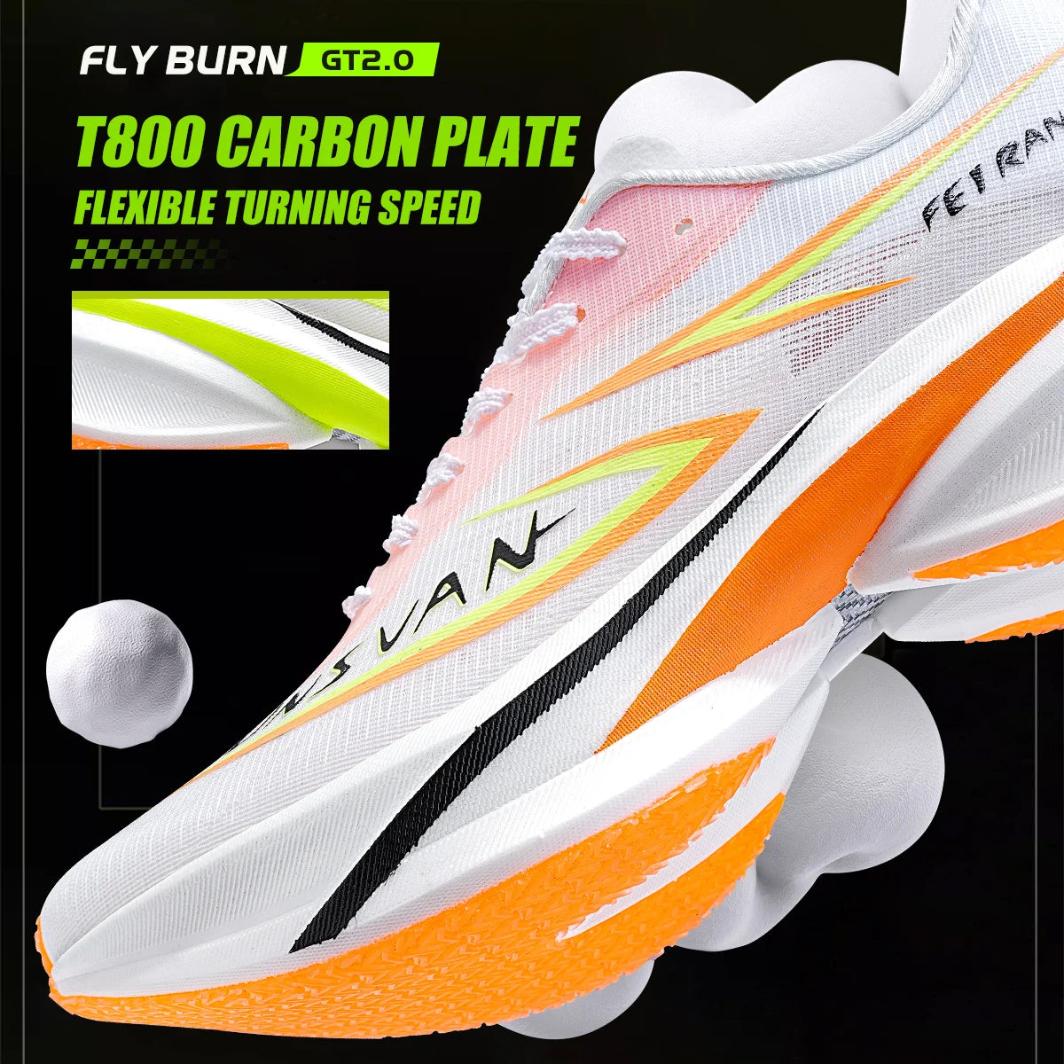 IRUNSVAN T800 Carbon Plate Running Shoes - Lightweight Racing Shoes for Men & Women - Marathon Training, Cushioned & Anti-Slip