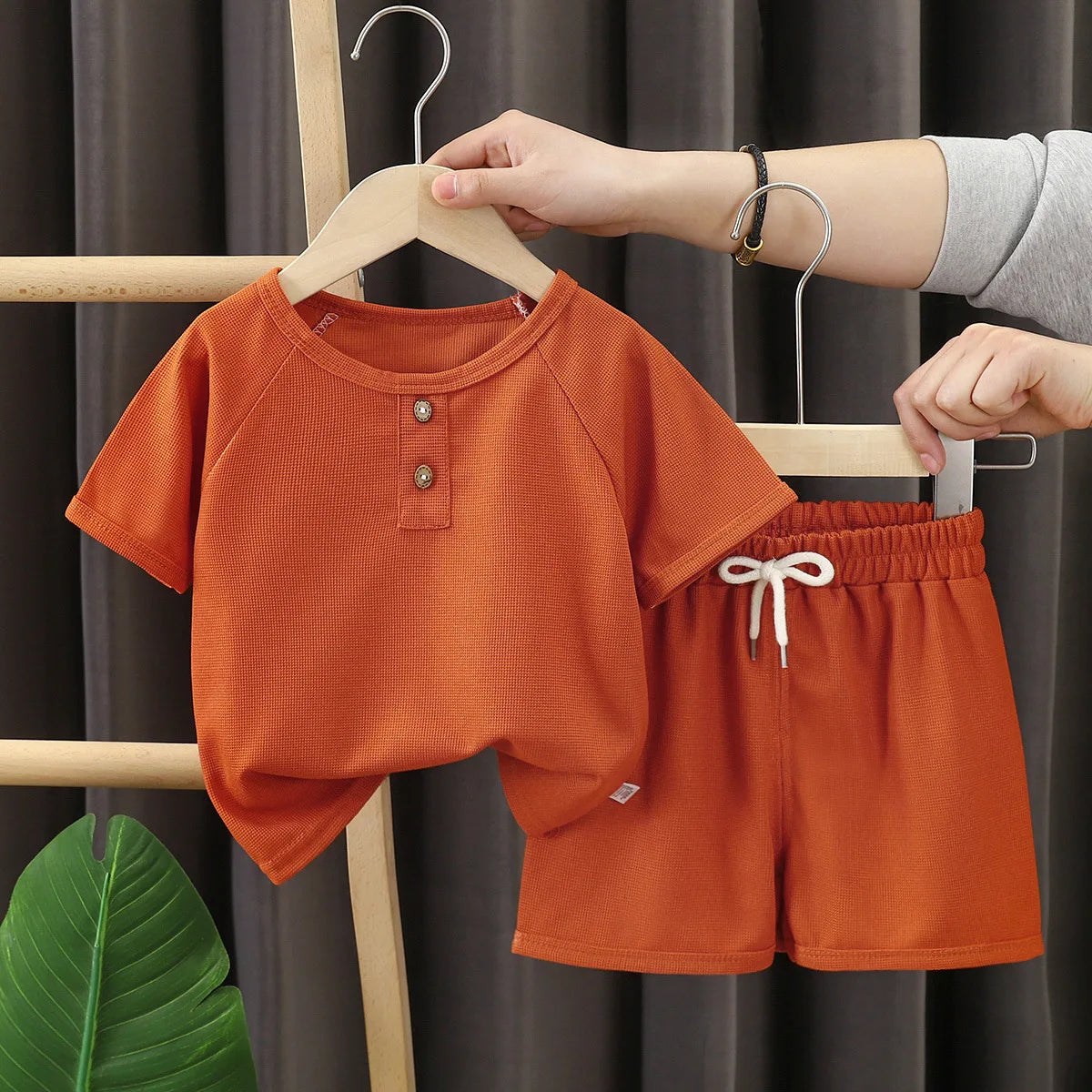 Baby Boys’ Waffle Knit 2-Piece Set