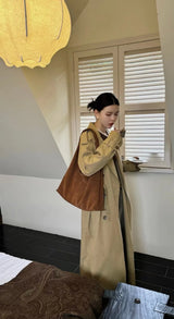 Frosted Cowhide Large Bag Autumn Winter Single Shoulder Tote Underarm High Capacity Casual Crossbody Bag for Women