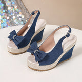 Women's Rivet-Detail Wedge Sandals — Buckle Strap Platform Beach Shoes