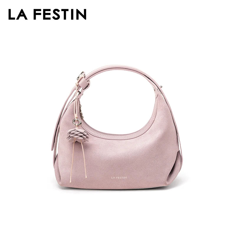 LA FESTIN Original Handbag Women New Shoulder Bags Fashion Half Moon Bag Crossbody Bag Luxury Brand Bags Ladies Leather Bag