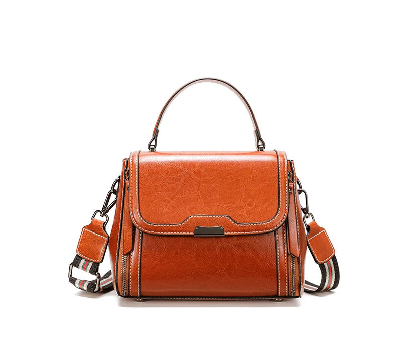 Cowhide Women's Tote Bag 2024 New Luxury Genuine Leather Shoulder Crossbody Bags High Quality Vintage Female Handbag 6241