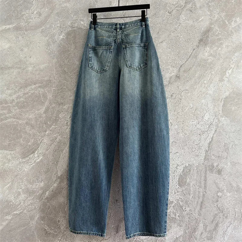High-Waist Cotton Straight Jeans — Women's Slim Fit