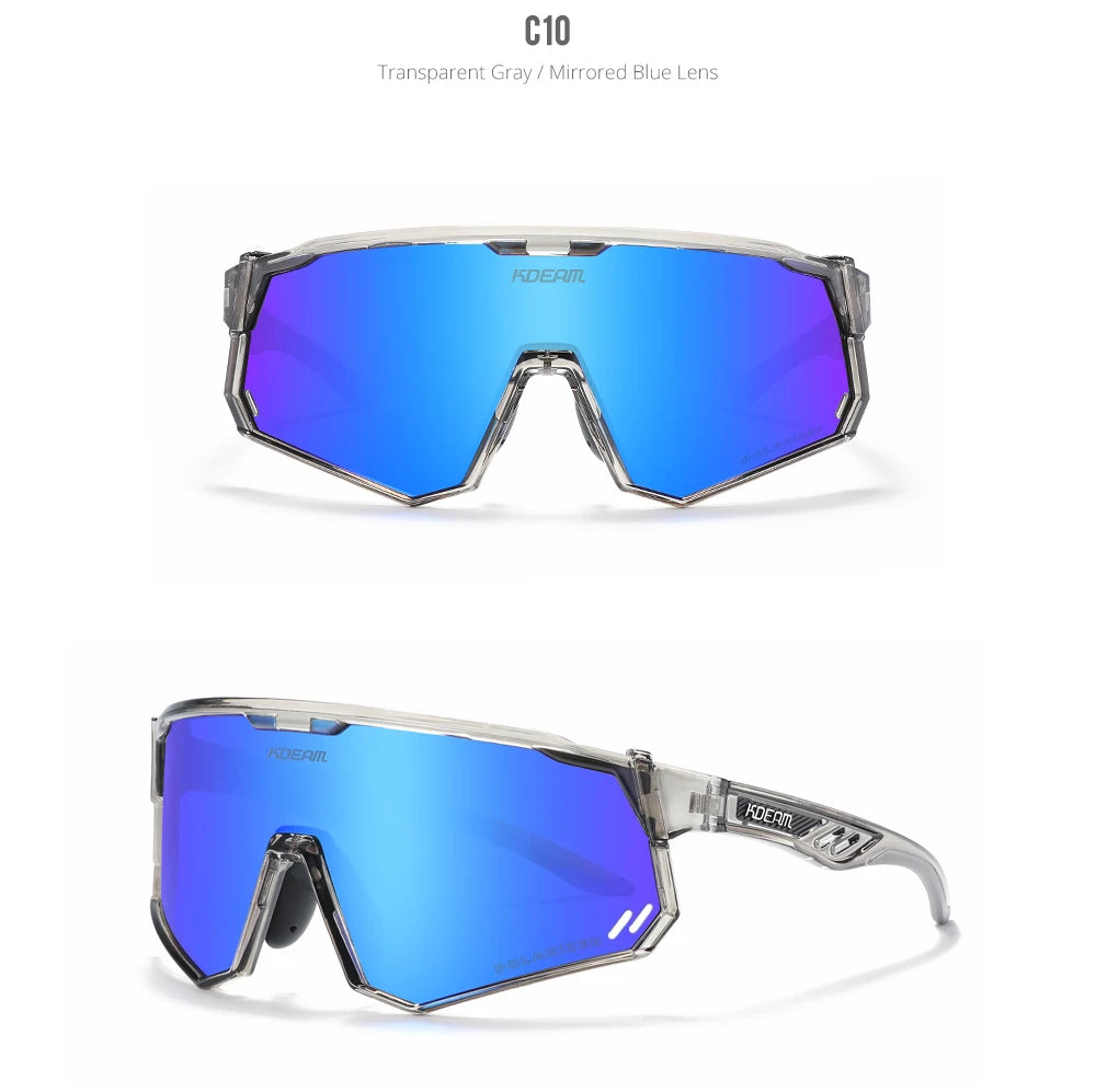 KDEAM High-End Sports Sunglasses Polarized Men's Cycling Glasses Dismountable TR90 Frame And Nose Pads Easy To Exchange