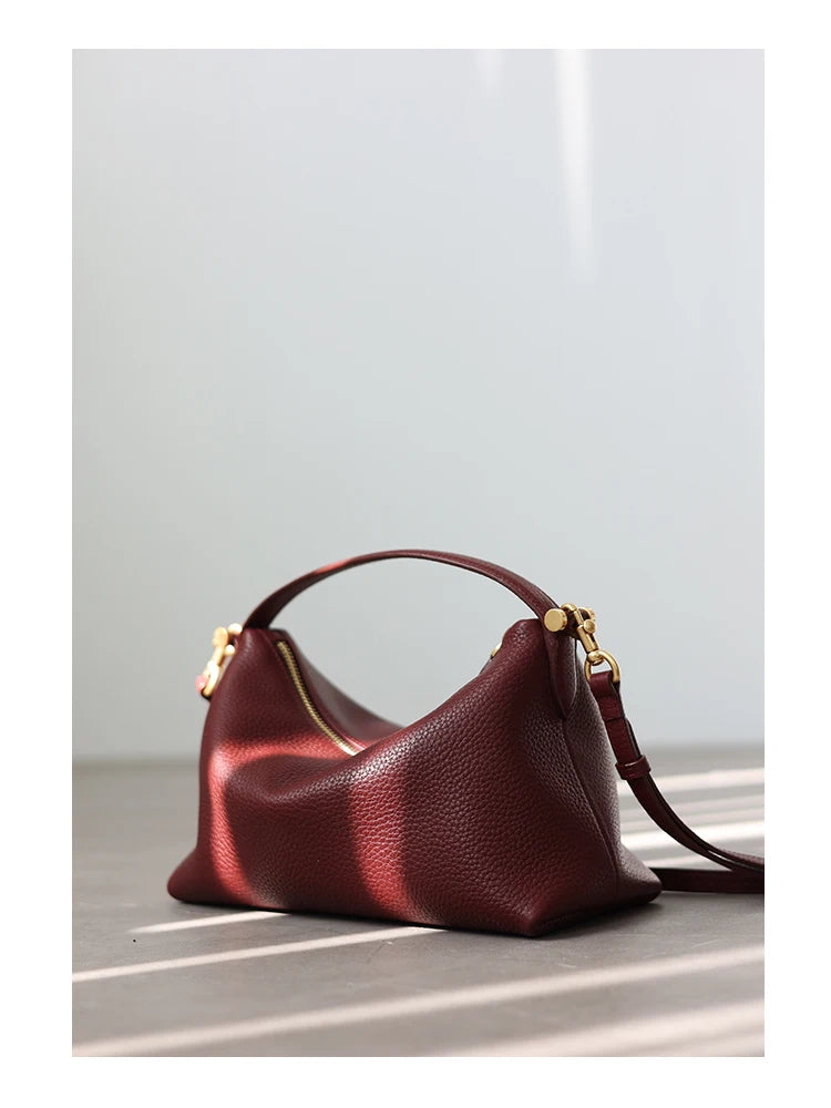 2024 Women Genuine Leather Luxury Handbags Small Size Versatile Cowhide Crossbody Bag Fashion Soft Messenger Purses