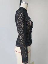 Summer Elegant Lace Hollow Out Party Blouse
