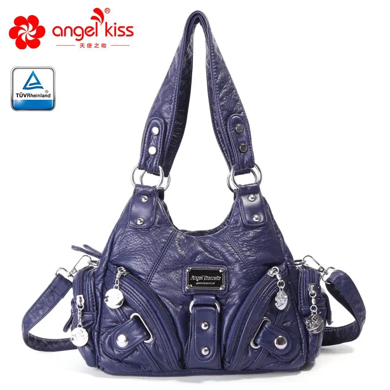 Angelkiss Women Handbags Rose Soft Tote Bag Small Top-handle Purse Fashion Satchel Multi-Pockets Shoulder Bag Hobos Phone Pack