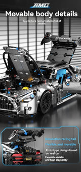 Creative DIY Racing Car Model Building Bricks Kit Advanced MOC Construction Toys for Adults Boys Girls Holiday Gift Idea