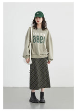 CHIC VEN Women Long Skirt Casual New Sweet Cool Style High Waist Slit Plaid Half Skirt Straight Tube Skirts Spring Autumn 2024