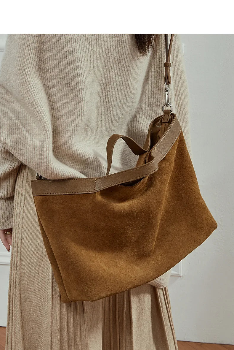 Genuine Leather Women Handbags Large Capacity Female Shoulder Crossbody Bag Fashion Cowhide Commuting Big Totes Bolsas