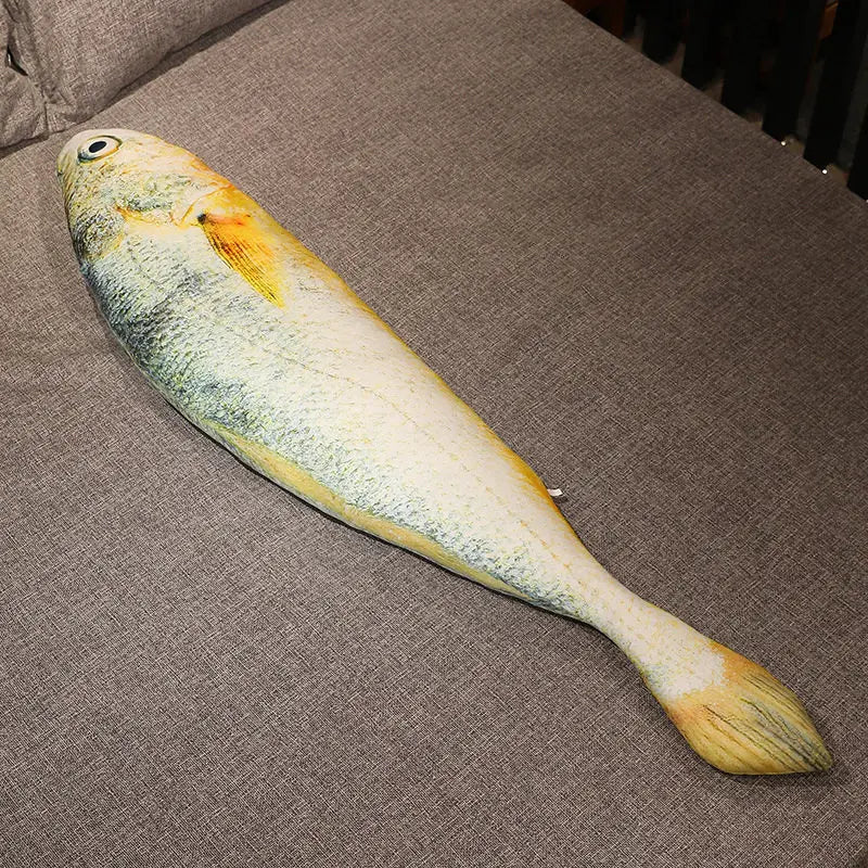 New Simulation Large Yellow Croaker Plush Toys Lifelike Fish Dolls Stuffed Soft Throw Pillow Sleeping Cushion Decor Gift