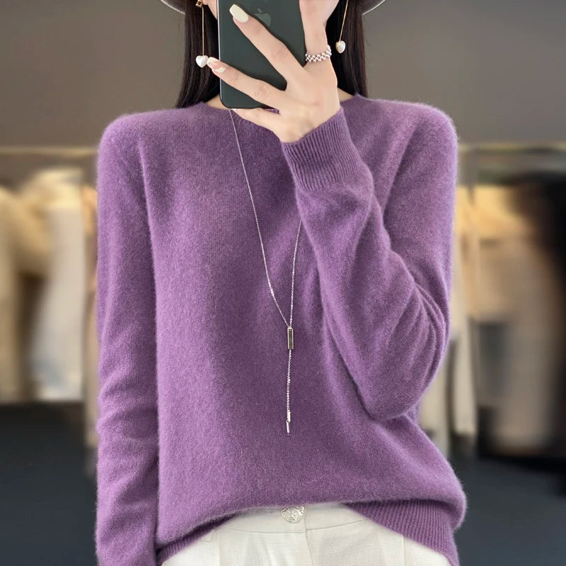 Women's Merino Wool Crew Neck Sweater