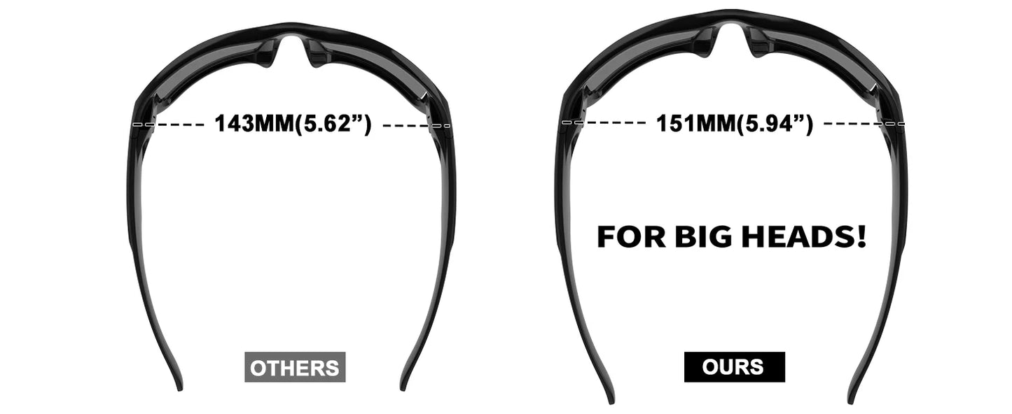 MAXJULI Polarized Sunglasses Wrap Around Sports Sunglasses for Big Wide Heads Men Women UV400 Sun Glasses 8232