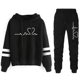 Womens Tracksuit Casual Stripe Versatile Sweatshirt Black Sweatpants Loose Print High Quality Outfits Single Piece Hoodies Pants