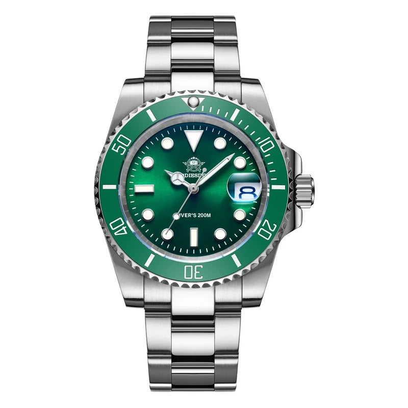 ADDIESDIVE NEW Luxury Men’s Quartz Watch 200M Diver Watch BGW9 Super Luminous Ceramic Bezel Stainless Steel Business Wristwatch