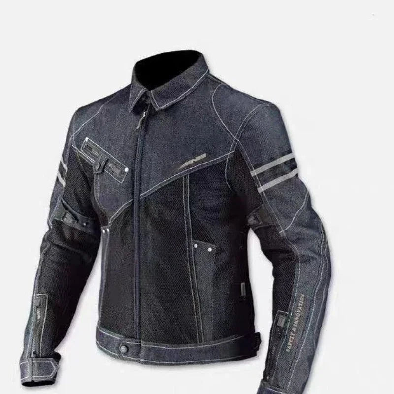 High-Performance Breathable Denim Racing Jacket