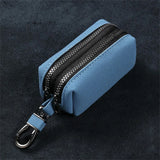 Portable Keychain Wallet for Men Women Large-Capacity Double Zipper Key Pouch Bag Suede Leather Key Case Unisex Coin Purse