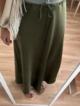Women's Satin Maxi Skirt – Elegant Ankle-Length