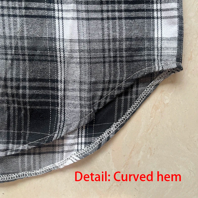 Vintage Plaid Long-Sleeve Blouse