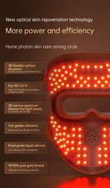 320 LED Beads Facial Photon Beauty Mask 4D Silicone Red Light Photon Skin Rejuvenation Anti Wrinkle Anti Acne Facial Beauty care
