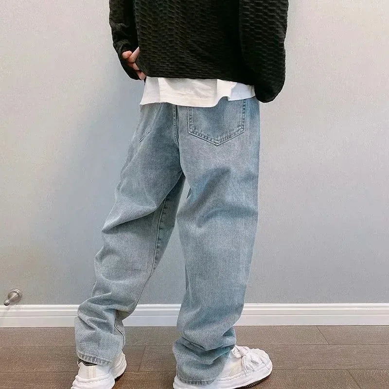 Men’s Wide-Leg Streetwear Cargo Jeans