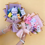 Genuine Sanrio Characters Plush Toys With Artificial Flowers Creative Handmade Bouquets Christmas Birthday New Year Gift