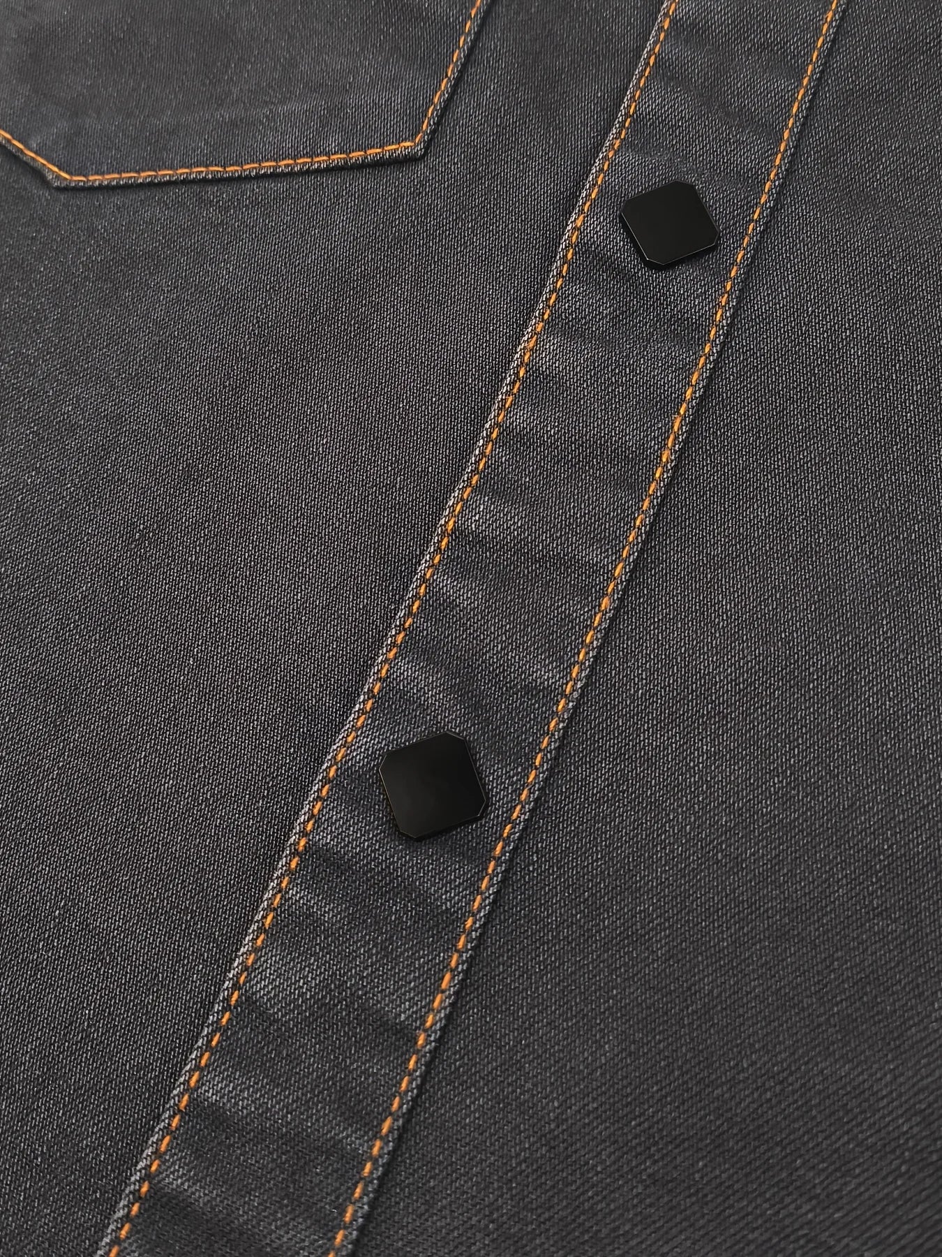 Men's Denim Shirt for Spring and Autumn, Vintage Topstitch Work Shirt, Handwashed Distressed Long Sleeve Shirt, Western Cowboy S
