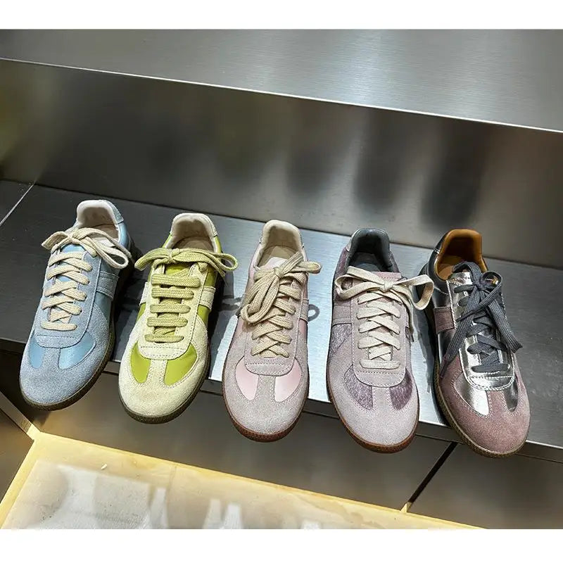 MORAZORA 20 Colors Ins New Genuine Suede Leather Women Flats Lace Up Colors Spring Summer Flat Shoes Casual Sneakers Footwear
