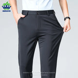 Men's Stretch Suit Pants — Slim Straight Business Formal Trousers