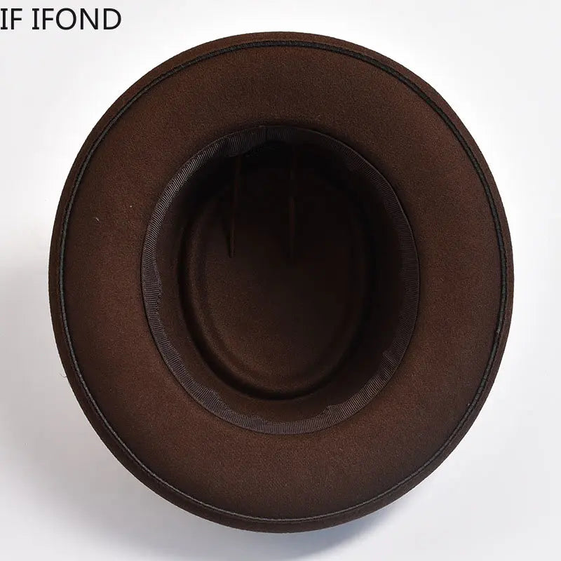 Men's Vintage Felt Fedora Hat with Feather Accent