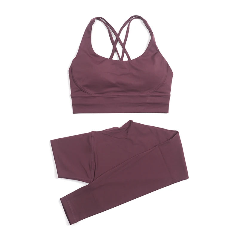 Women's Yoga Set with Sports Bra & High-Waist Leggings