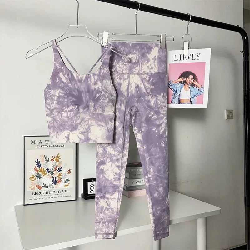 Seamless Tie-Dye Yoga Set