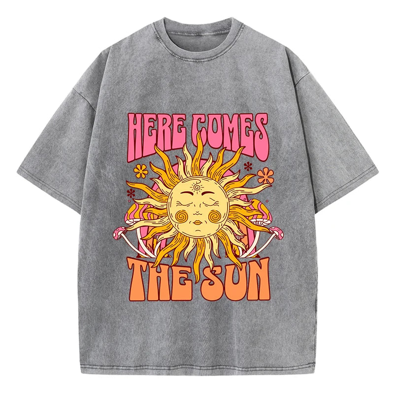 Women's Oversized Washed Cotton Graphic T-Shirt