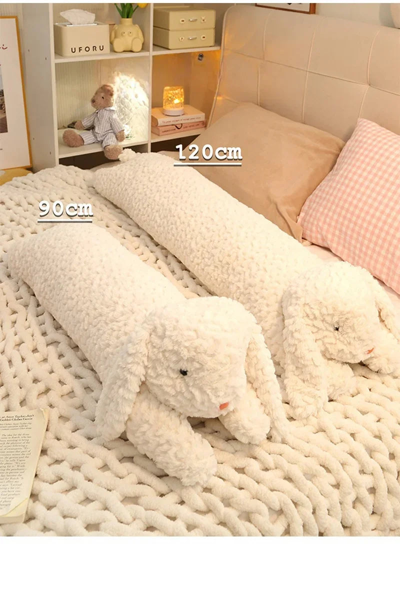 Long Rabbit Plush Body Pillow Large Cute Bear Stuffed Rabbit Sleeping Cushion Decorative Body Pillow Chair Back Cushion Decor