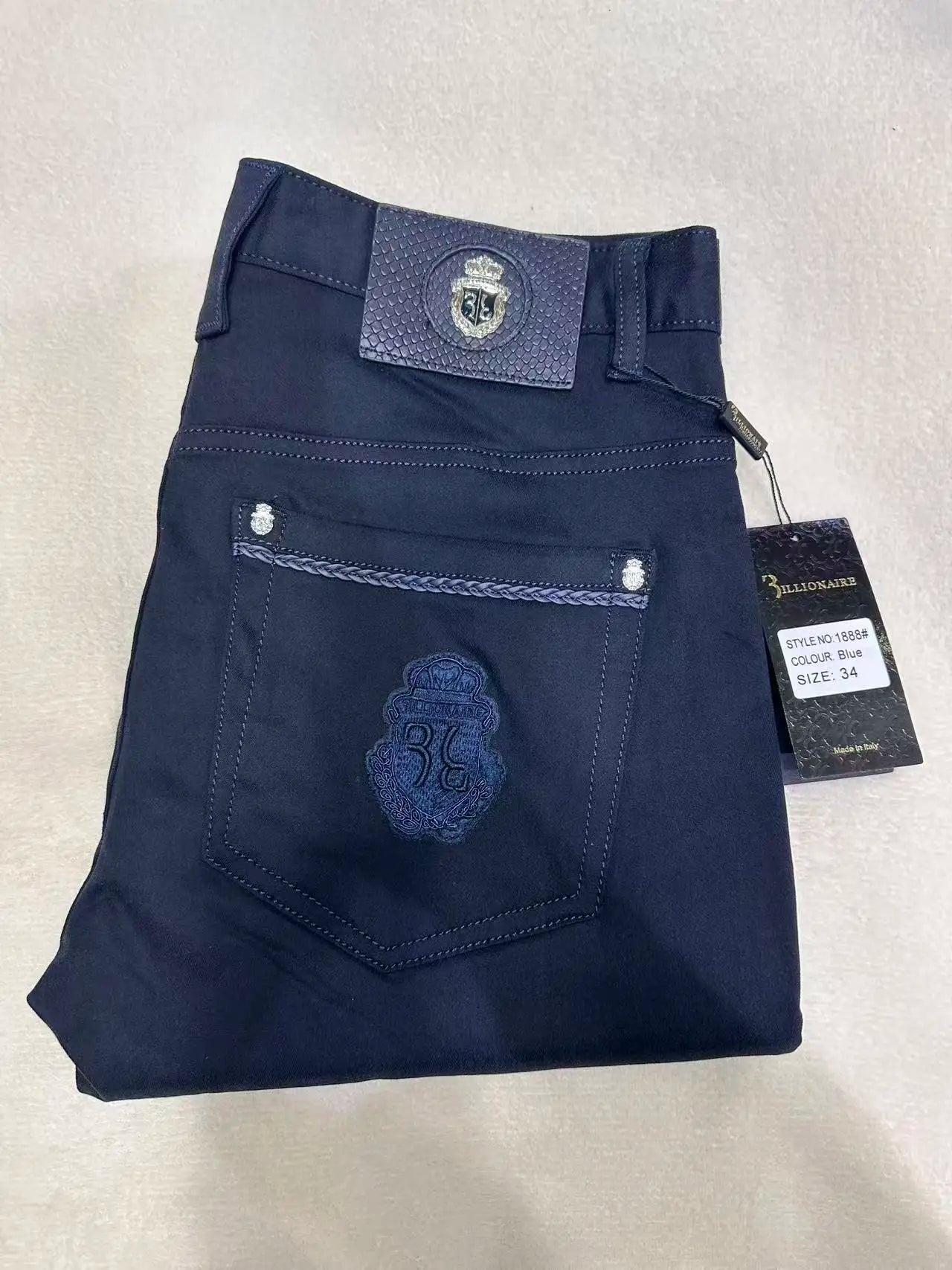 BILLIONAIRE BLSK CPRT Jeans Men 2026 Spring Summer new fashion Embroidery comfortable elasticity outdoors Big size 34-42 Pants