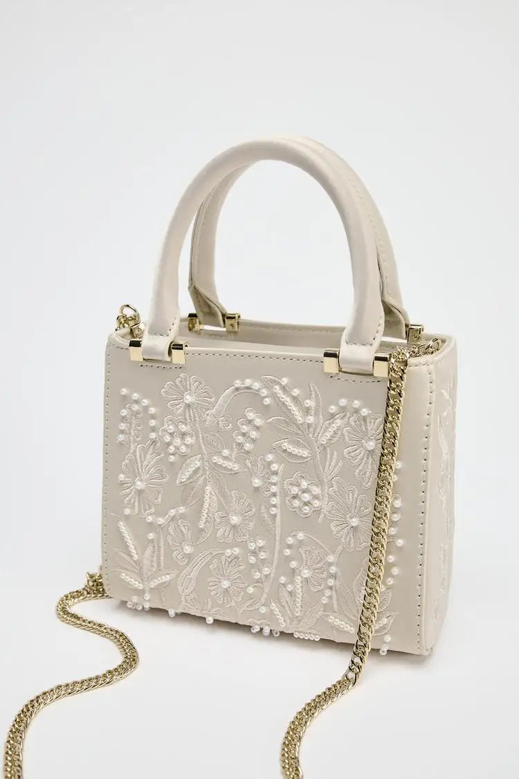 Floral Pearl Mini Duffel Bag