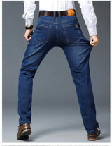 Men's Classic Straight-Leg Denim Jeans | Blue & Black