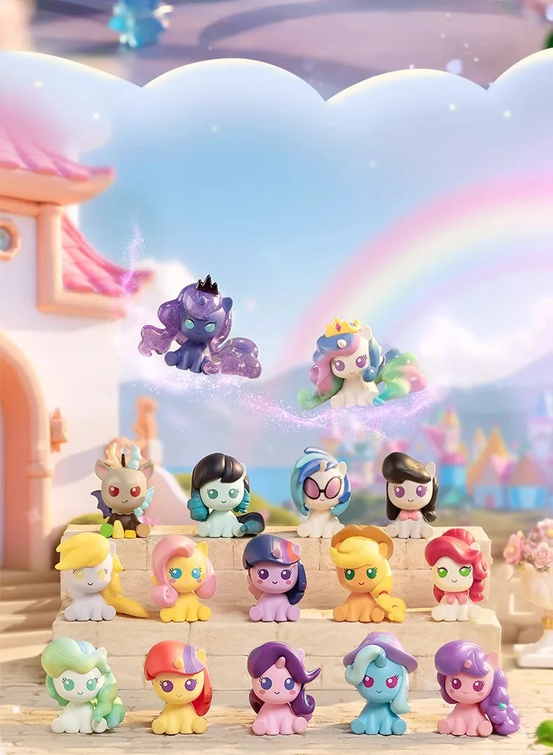 My Little Pony Magic Bottle Blind Box Set - Mini Bean Toys Featuring Applejack And Pinkie Pie for Birthday Gifts And Desk Decor