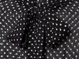 ETJ Women's Polka Dot Blouse Skirt Set 2026 Spring High Neck Batwing Sleeve Sheer Front Tie Bow Midi A-Line Dress Set