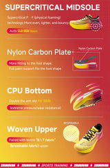 IRUNSVAN Men Professional Marathon Running Shoes Nylon Carbon Plate Road Sports Shoes Lightweight Women Trainers Sport Sneakers