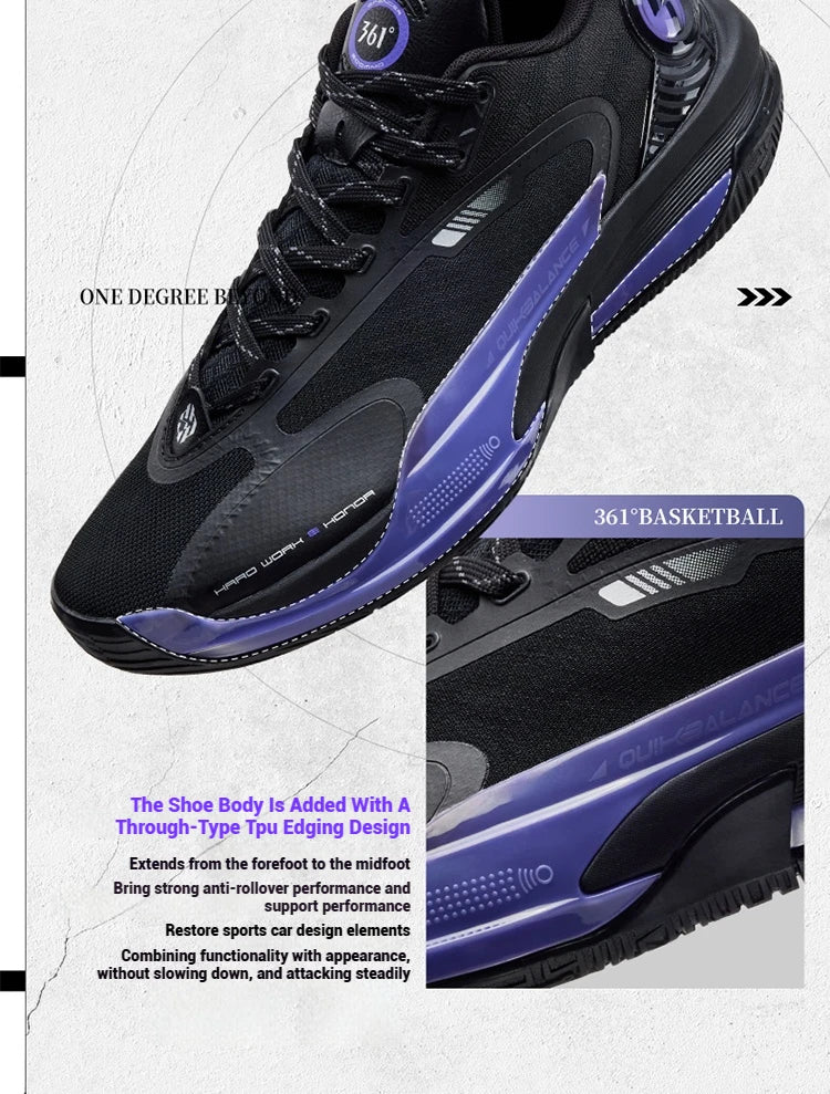 361 Degrees GOEY 2.0 Youth Men's Sports Basketball Wear-Resistant Non-slip Shock-absorbing Lightweight Sneakers Male 672511117