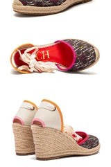 Women's Espadrille Wedge Sandals – Ankle Strap Lace-Up
