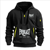 Men’s Printed Fleece Hoodie with Zipper Details