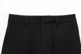 TFMLN Fashion Set For Women Summer 2025 New Slim Lapel Zipper Short Sleeve Coat Top Wide Leg Pants Two Piece Set Leisure Black