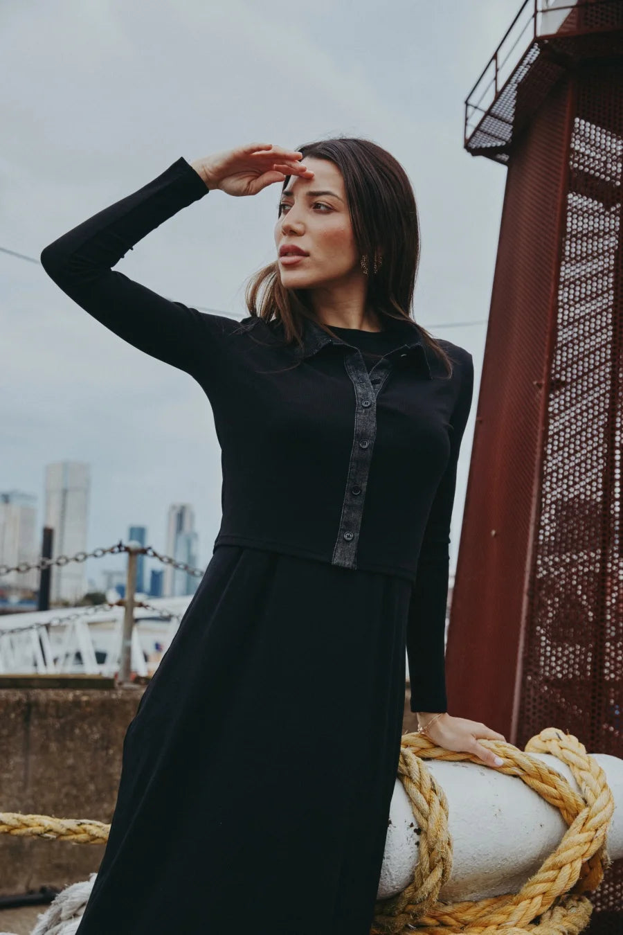 Ribbed Cardigan & Maxi Dress Set