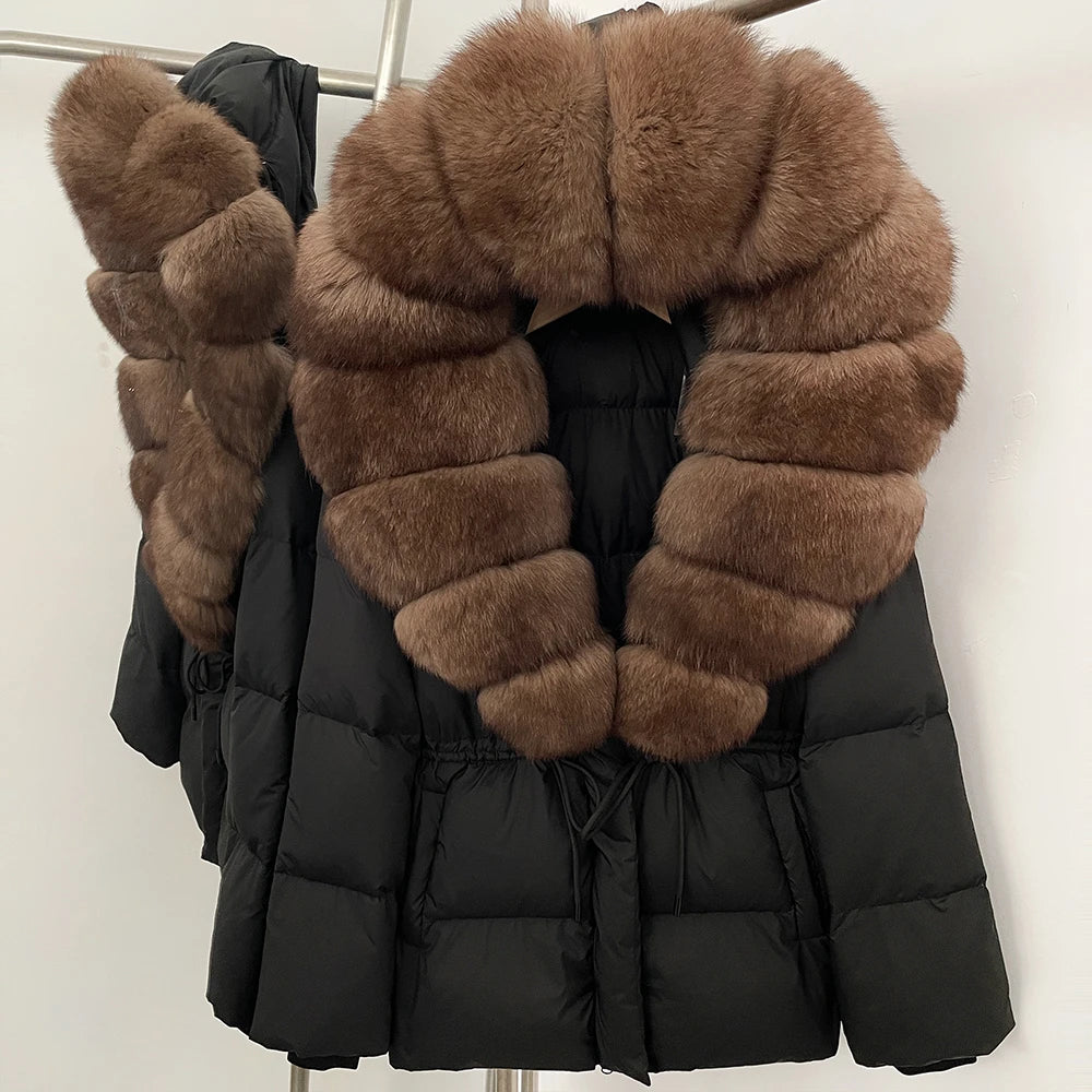 Premium Natural Fur Trim Down Jacket