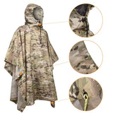 Tactical Camo Raincoat – Packable Waterproof Poncho