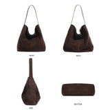 Frosted Suede Tote Bag – Large Capacity Shoulder Bag