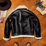 CC Shop Best.Mens High Quality 100% Natural Fur Jacket.Classic B3 Winter Warm Thick Leather Coat.100% Sheepskin with Wool.